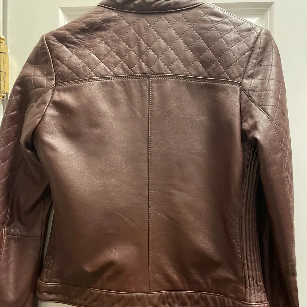 Bagatelle Brown leather jacket - Picture 3 of 10